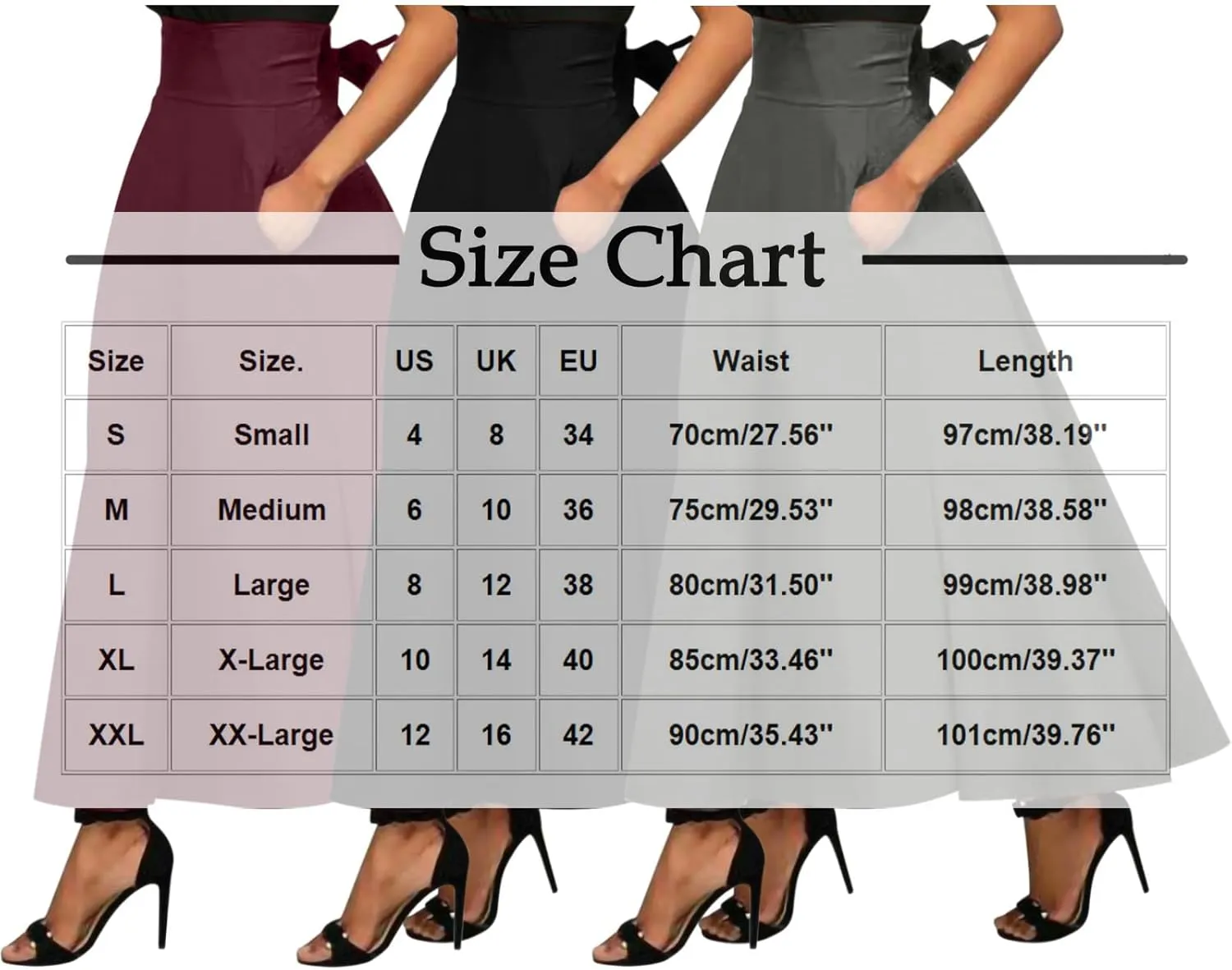 Women's High Waisted A line Street Skirt Skater Pleated Full Maxi Skirt Ankle Length Flowy Vintage Skirt with Pockets