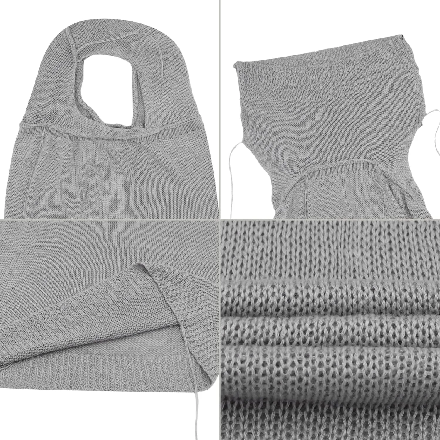 Women's Knitted Hoodie Sweater Vest Sexy Sleeveless Hollow Out Hooded Crop Top Draped Sweatshirt Streetwear