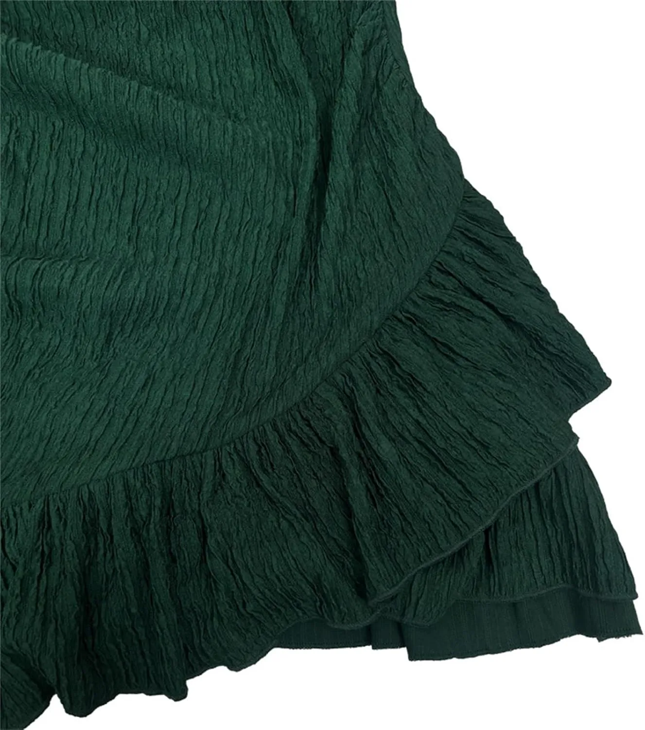 Women's Long Puff Sleeve Ruched Bodycon Mini Short Dress Fall Ruffle Fitted Cocktail Spring Dresses