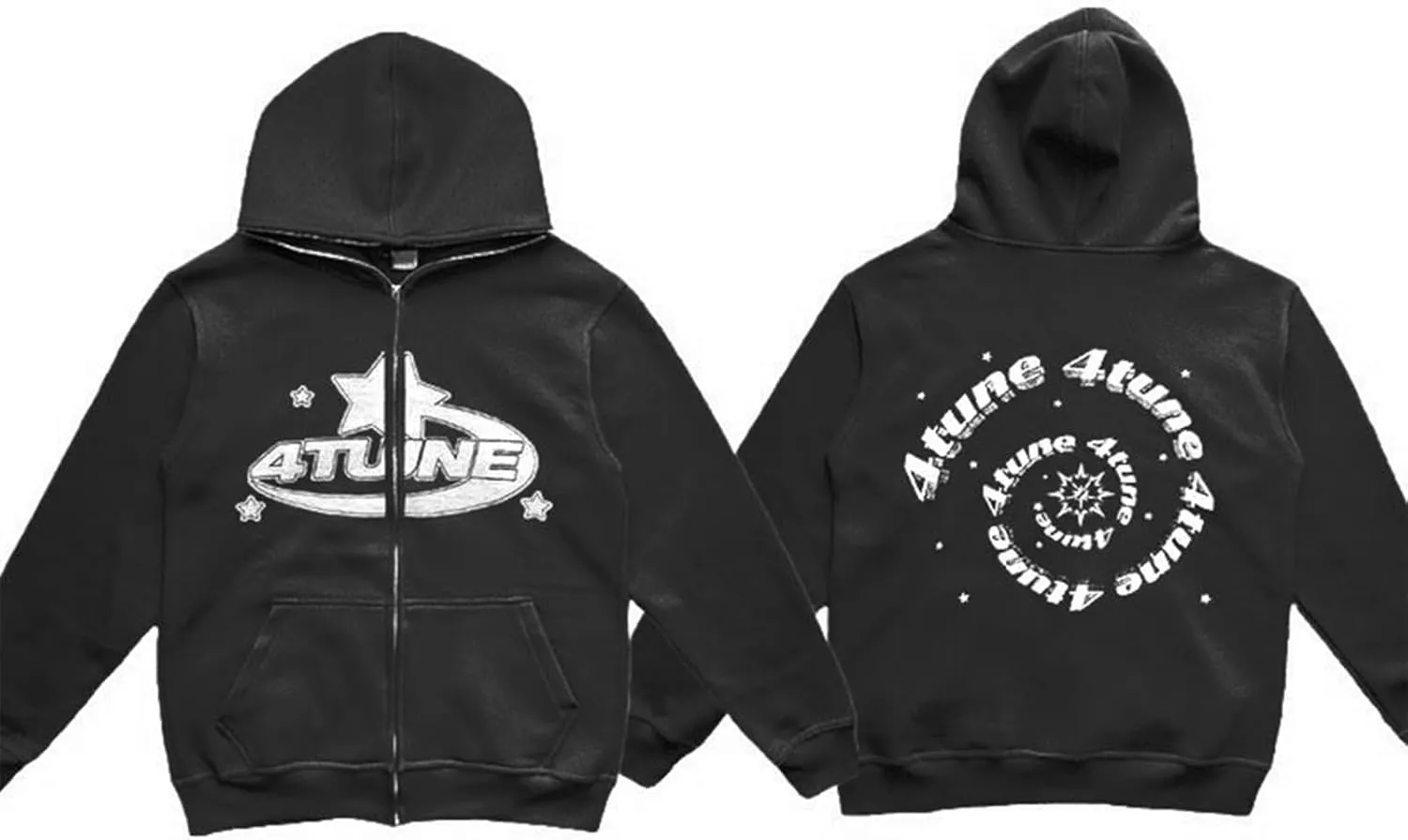 Womens Long Sleeve Zip Up Star Graphic Hoodies Jacket Aesthetic Harajuku Oversized Sweater Y2k Streetwear