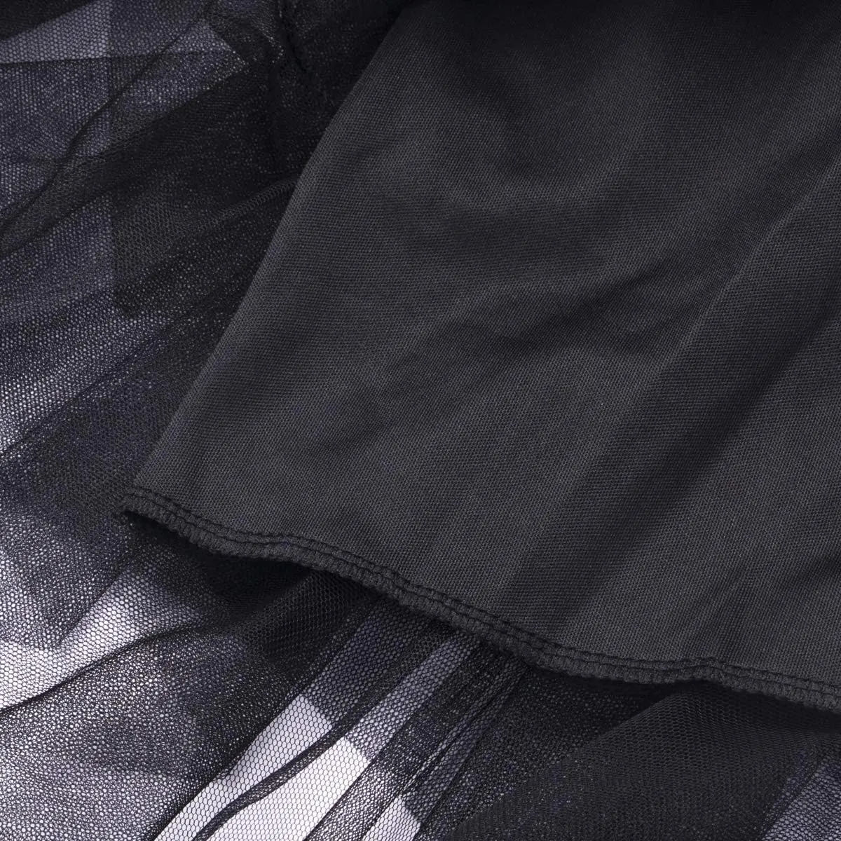 Women's Mesh Tulle Skirt Irregular Layered Pleated Ballet Multilayer Asymmetric Midi Tutu Underskirt Streetwear