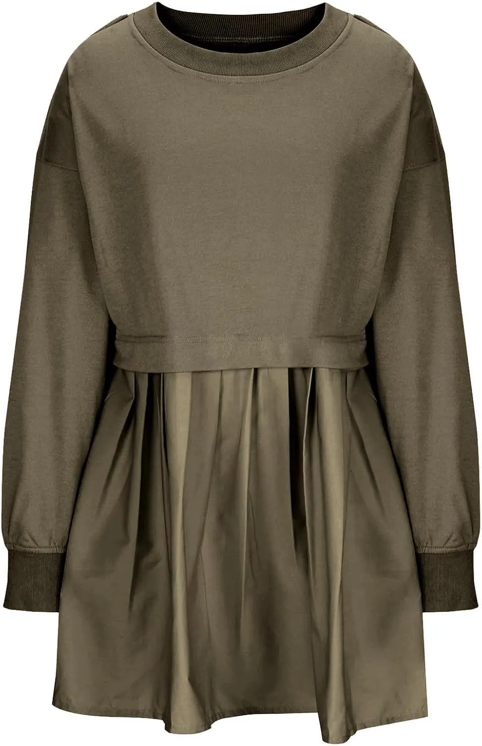 Womens Oversized Sweatshirt Dress Long Sleeve Crewneck Pullover Tops Relaxed Fit Sweatshirts Trendy Mini Dress