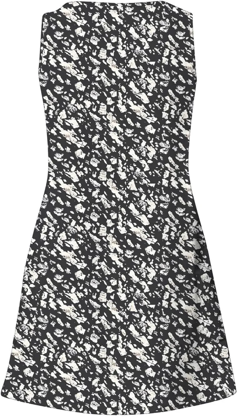 Women's Summer Dresses 2025 Beach Casual Sleeveless Floral Print Tank Loose Sundress Tunic Mini Sun Dress with Pocket