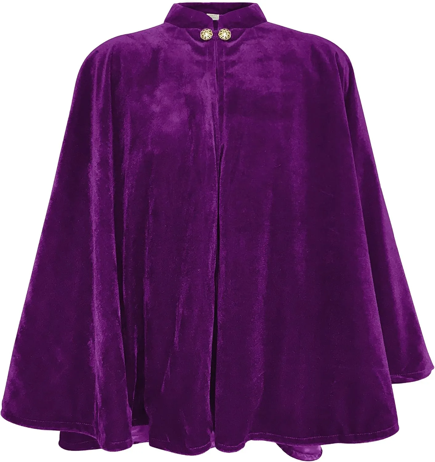 Women's Velvet Satin Lined Capelet Elegant Halloween Cosplay Cloak Cape, Wedding, Ren Faire