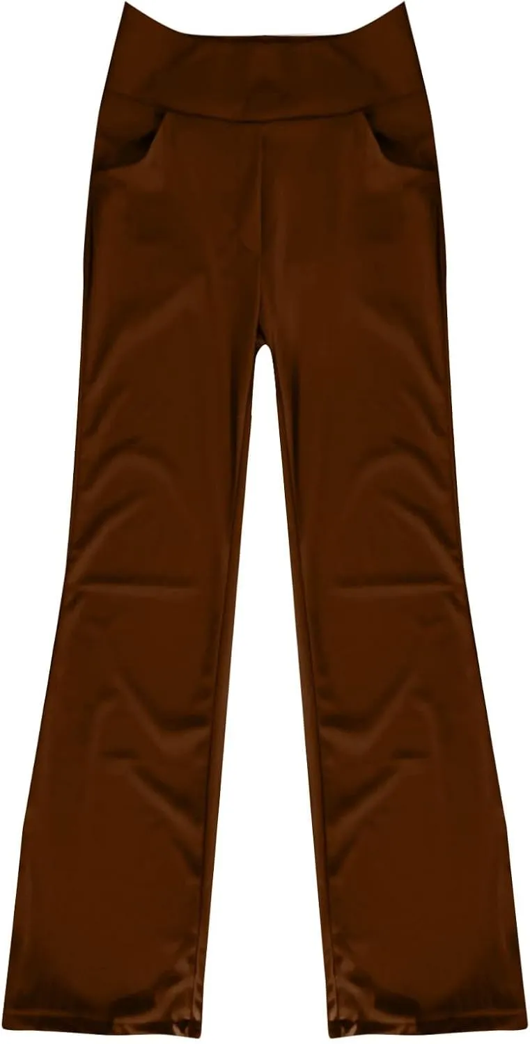 Womens Wide Leg Yoga Pants Casual Work Dress Pants Loungewear Sweatpant High Waist Comfy Loose Trousers with Pockets