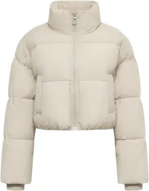 Women's Winter Short Down Jacket Lightweight Long Sleeve Zipper Stand Collar Solid Color Warm Streetwear