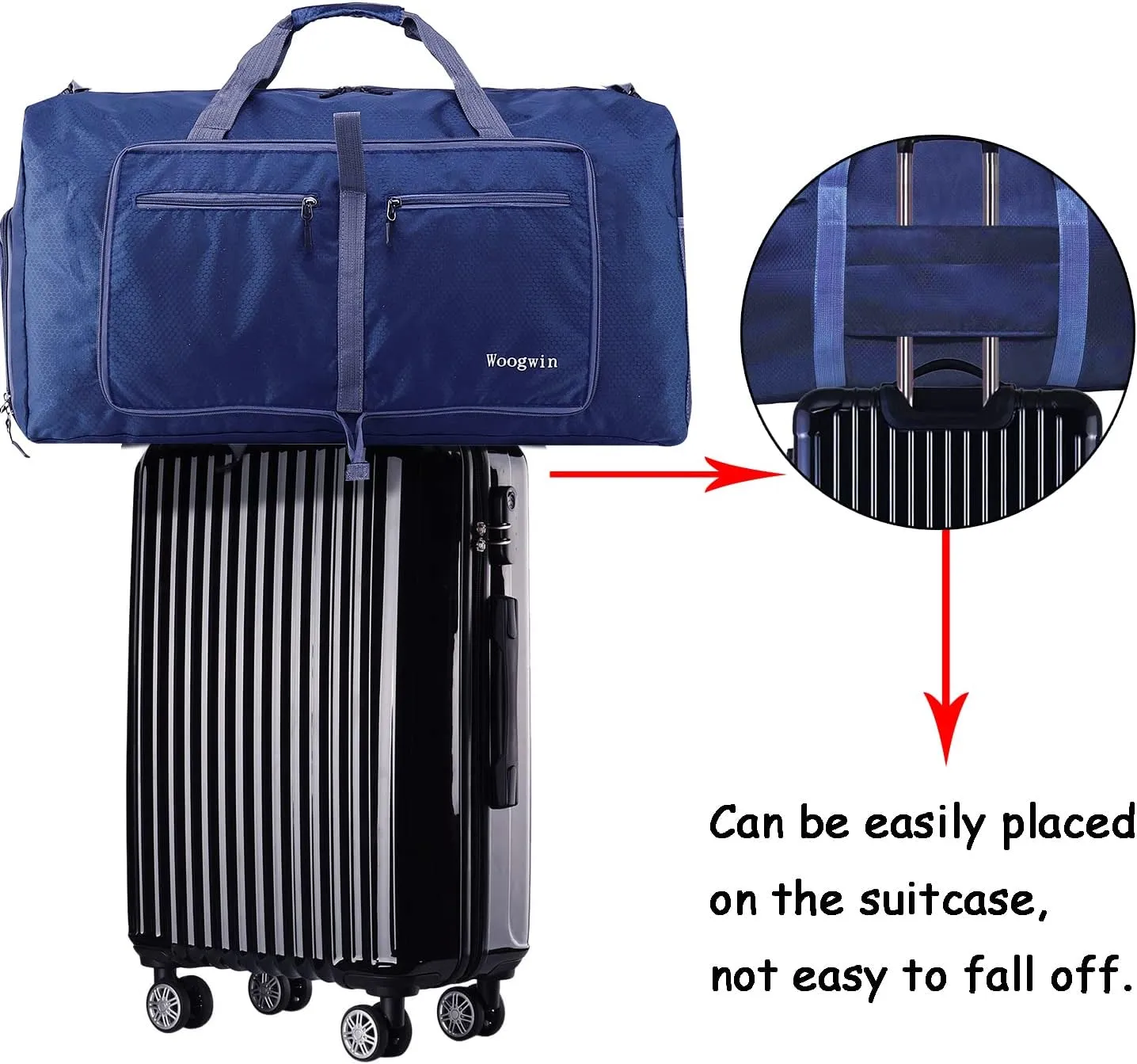 Woogwin Travel Duffel Bag Large Foldable Waterproof Overnight Bag for Beach Swim Bags Pool Sports Gym