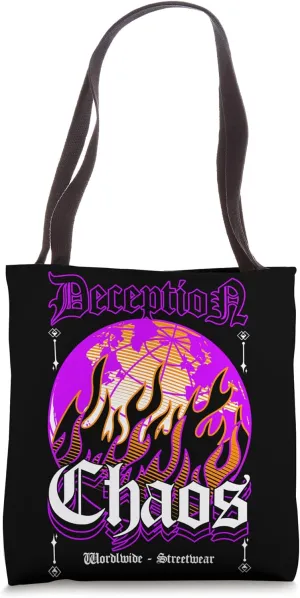 World on Fire x Deception Chaos Old English x Streetwear Tote Bag