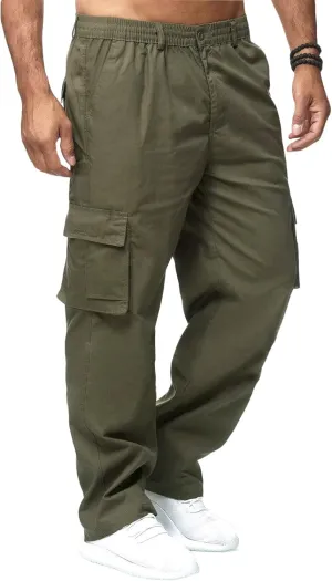 WZIKAI Mens Cargo Pants Casual Joggers Sweatpants Athletic Workout Hiking Pants with Multi-Pockets
