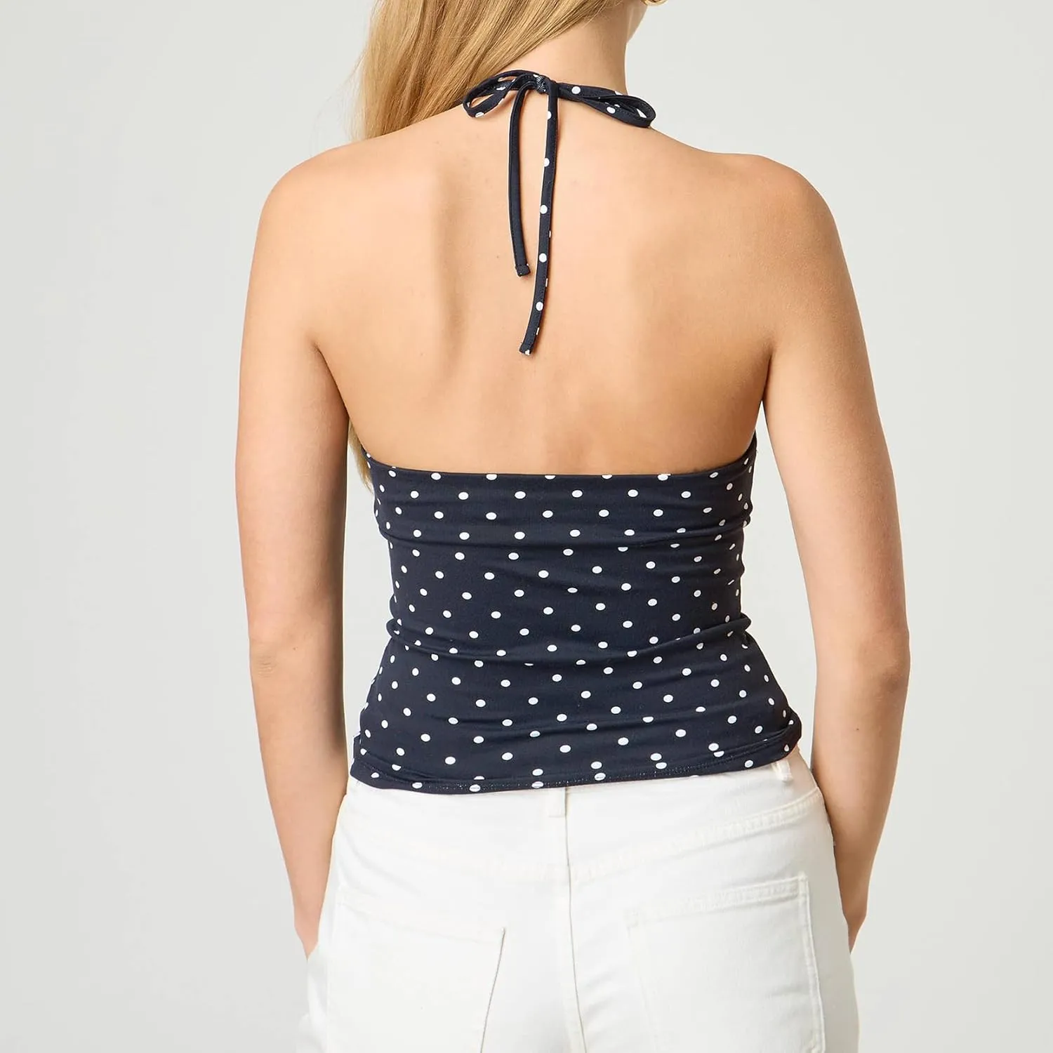 Y2k V Neck Halter Tops for Women Cute Plaid Print Open Back Tie Up Crop Tank Top Summer Fairy Vintage Sexy Camisole