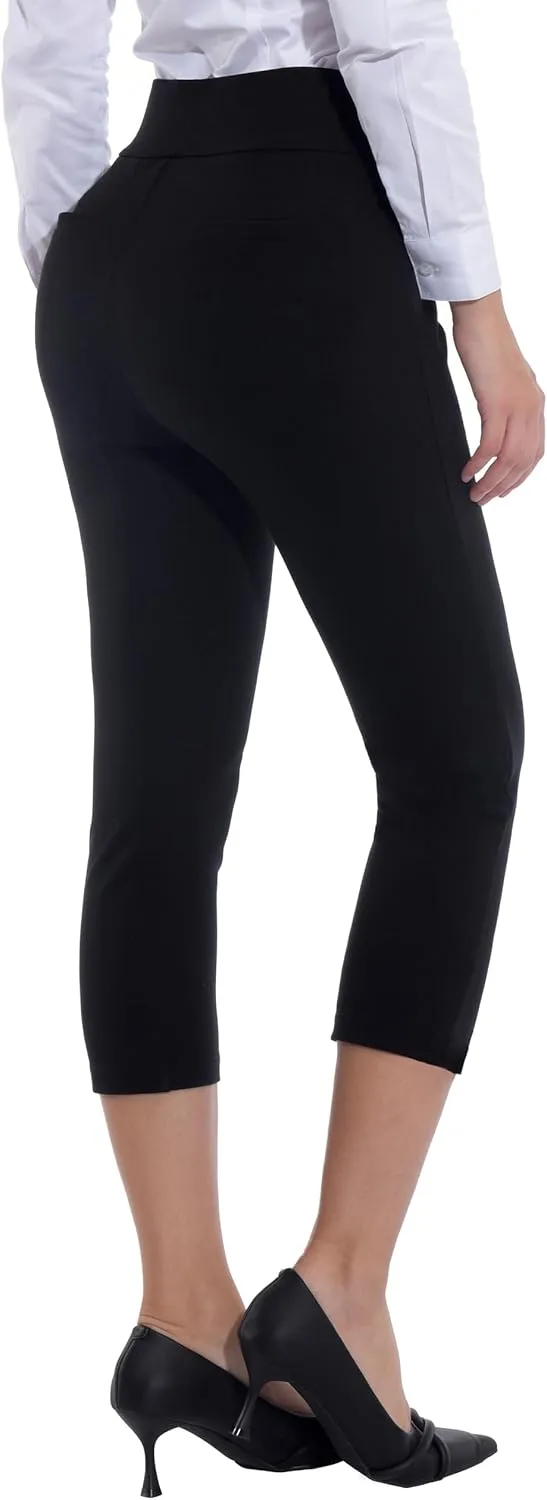 ZTN Women's High Waist Pull-On Dress Pants Tummy Control Work Pants for Business Casual Trousers with 4 Pockets