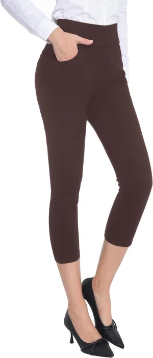 ZTN Women's High Waist Pull-On Dress Pants Tummy Control Work Pants for Business Casual Trousers with 4 Pockets